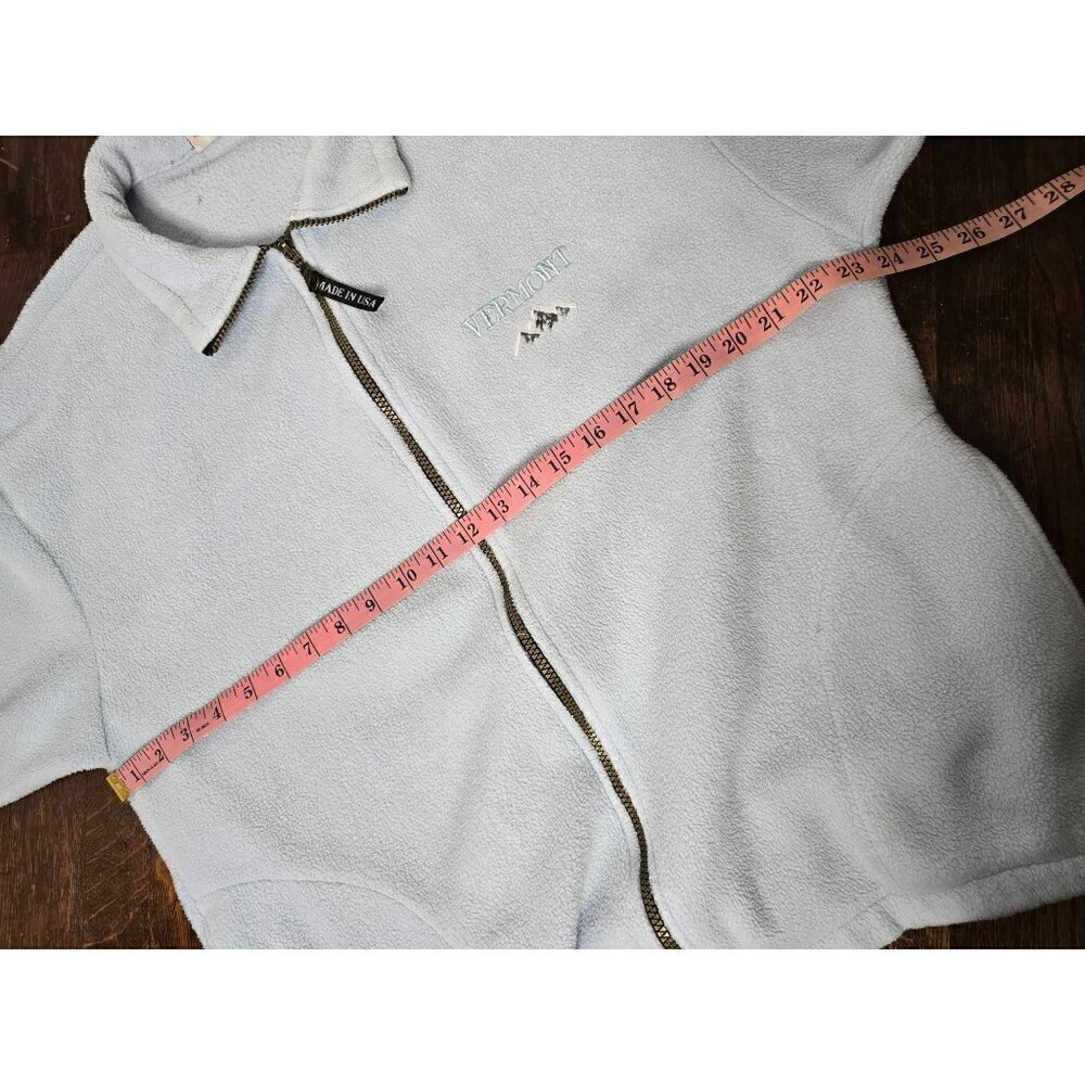 Vintage 90's Vermont Light Blue Fleece Jacket - Picture 12 of 16